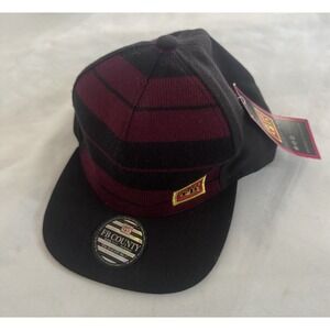 NEW FB County Burguindy Marroon Black Charlie Brown Hat Cap Snap Back